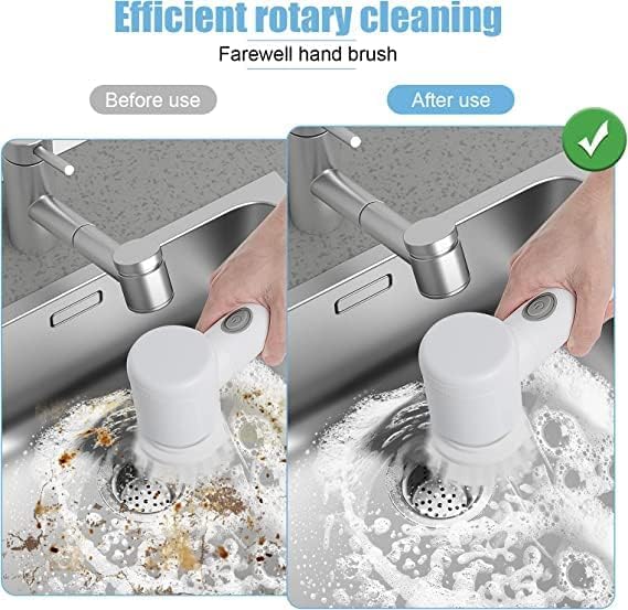 Electric Rotary Cleaning Brush — 3 Heads for Every Surface, Zero Scrubbing
