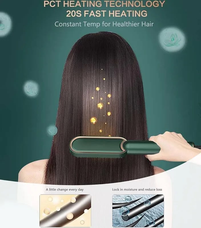 Electric Hair Straightener Comb — Frizz-Free Sleek Hair in Minutes