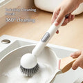 Rotatable Liquid-Adding Scrub Brush — Soap and Scrub in One Squeeze