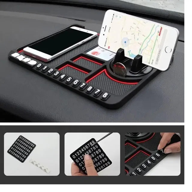 Car Dashboard Phone Mount — Anti-Slip Grip, One-Hand Install