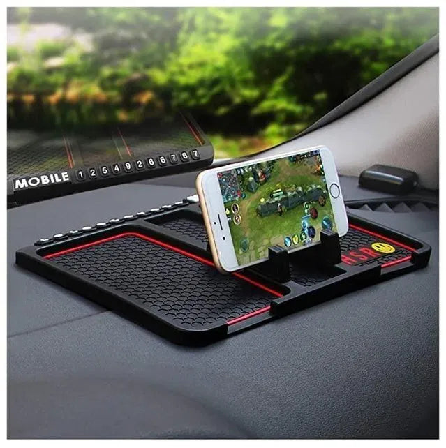 Car Dashboard Phone Mount — Anti-Slip Grip, One-Hand Install