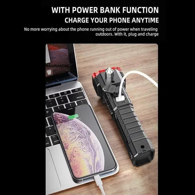 8-in-1 Rechargeable LED Torch — One Light for Every Emergency