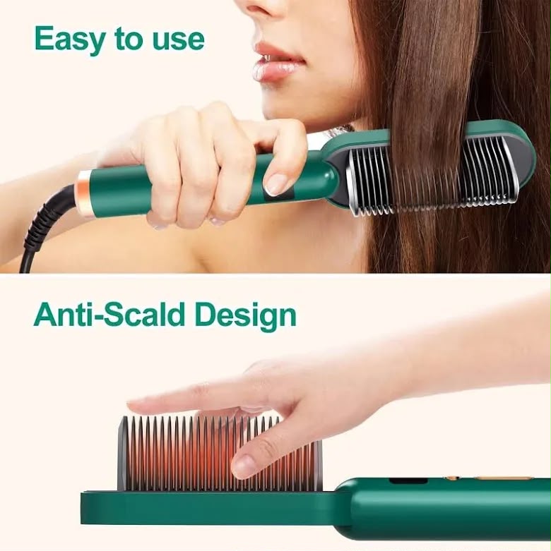 Electric Hair Straightener Comb — Frizz-Free Sleek Hair in Minutes